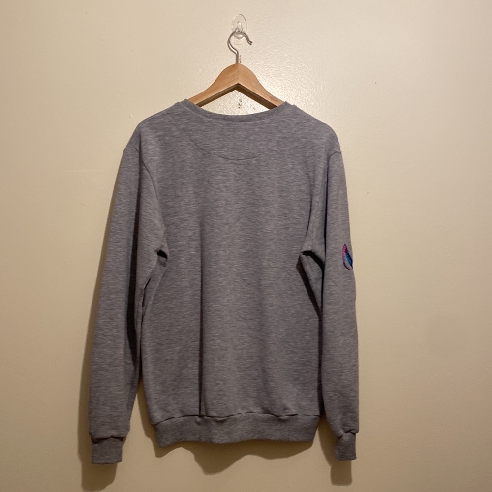 KATYA DOBRYAKOVA Gray Crewneck Sweatshirt with Graphic Design - Picture 3 of 8